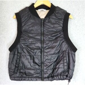 Alpine Design Cropped Puffer Vest Women's Size Large Black